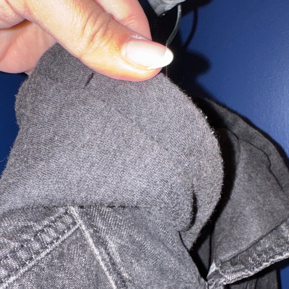 GAP Kids - Gray Denim Jacket with Hood Size Large (10) - Picture 8 of 12